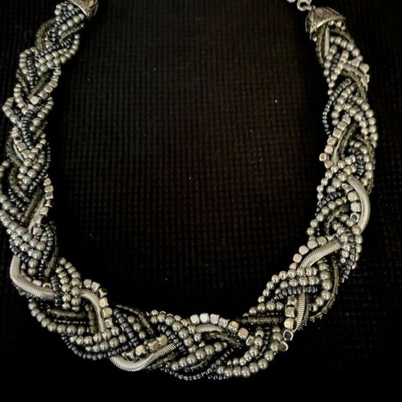 Priemier Designs Rhodium Elegant Multicolor Braided Necklace NWOT 15"+4" - Picture 3 of 5